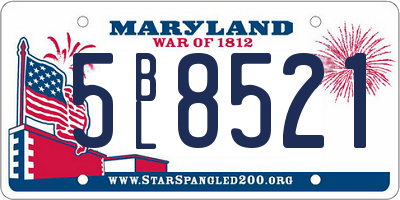 MD license plate 5BL8521