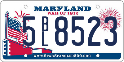 MD license plate 5BL8523