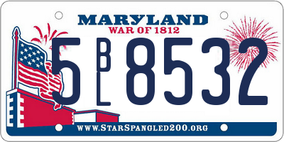 MD license plate 5BL8532