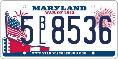 MD license plate 5BL8536