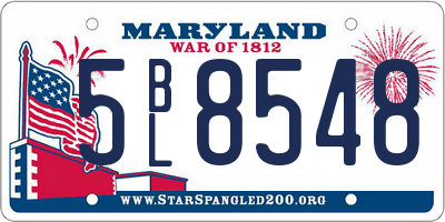 MD license plate 5BL8548