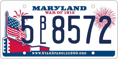 MD license plate 5BL8572