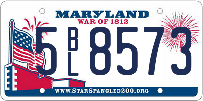 MD license plate 5BL8573
