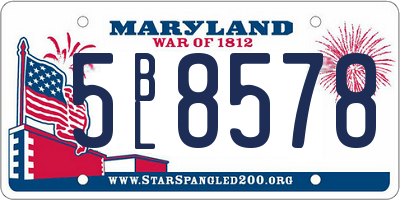 MD license plate 5BL8578