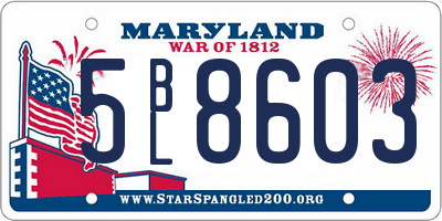 MD license plate 5BL8603