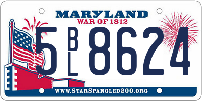 MD license plate 5BL8624
