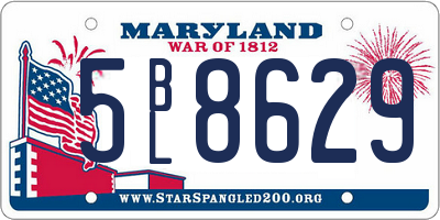 MD license plate 5BL8629