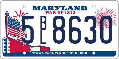 MD license plate 5BL8630
