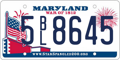 MD license plate 5BL8645