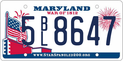 MD license plate 5BL8647