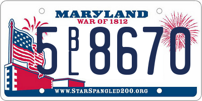 MD license plate 5BL8670