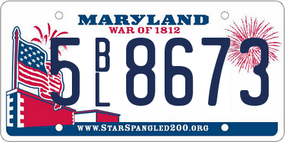 MD license plate 5BL8673