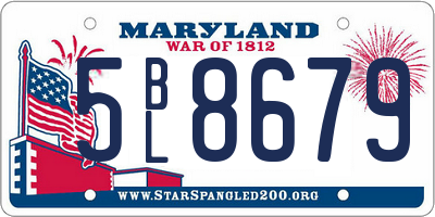 MD license plate 5BL8679
