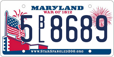 MD license plate 5BL8689