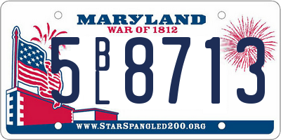 MD license plate 5BL8713