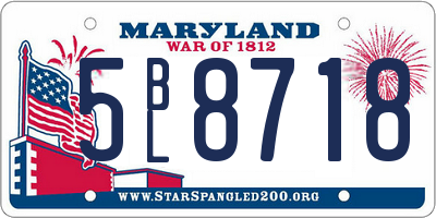 MD license plate 5BL8718