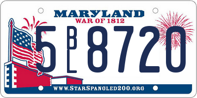 MD license plate 5BL8720