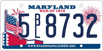 MD license plate 5BL8732