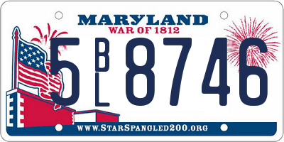 MD license plate 5BL8746