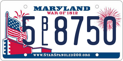 MD license plate 5BL8750