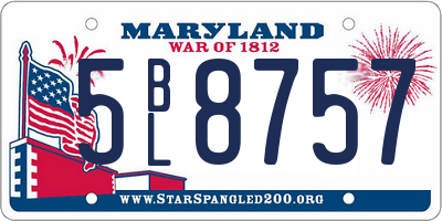 MD license plate 5BL8757