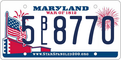 MD license plate 5BL8770