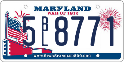 MD license plate 5BL8771