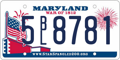 MD license plate 5BL8781