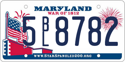 MD license plate 5BL8782