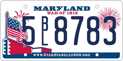 MD license plate 5BL8783
