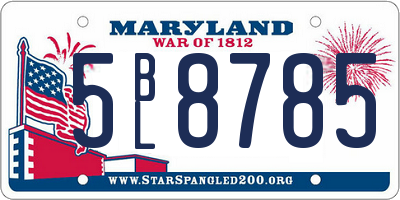MD license plate 5BL8785