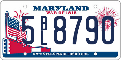 MD license plate 5BL8790