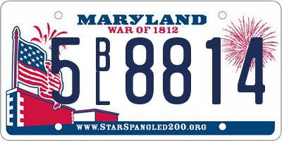 MD license plate 5BL8814