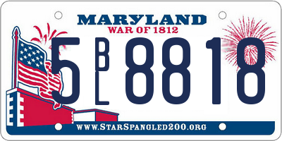 MD license plate 5BL8818