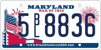 MD license plate 5BL8836