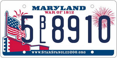 MD license plate 5BL8910