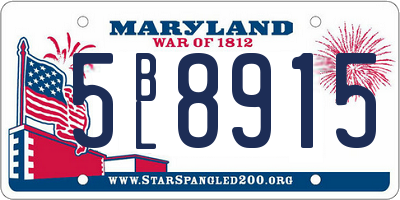 MD license plate 5BL8915