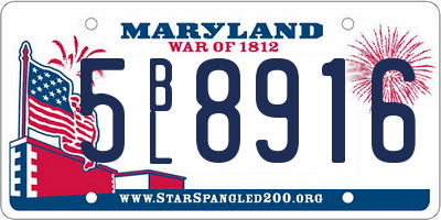 MD license plate 5BL8916