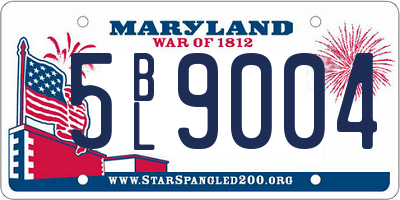 MD license plate 5BL9004