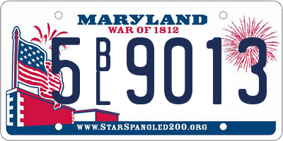 MD license plate 5BL9013