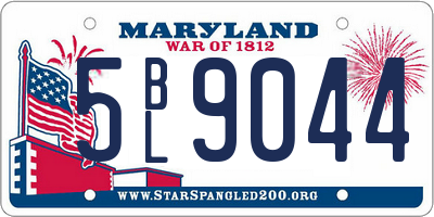 MD license plate 5BL9044