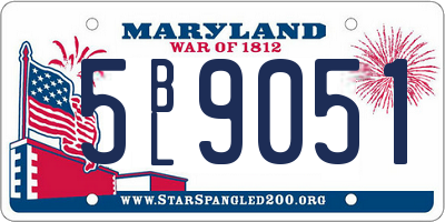 MD license plate 5BL9051
