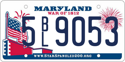 MD license plate 5BL9053