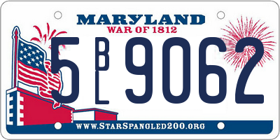 MD license plate 5BL9062
