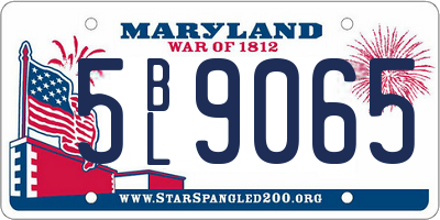 MD license plate 5BL9065