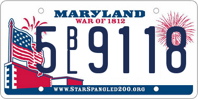 MD license plate 5BL9118