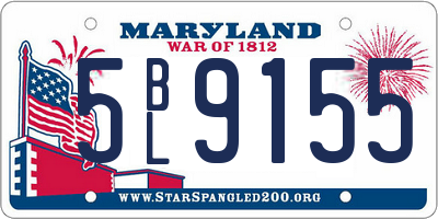 MD license plate 5BL9155
