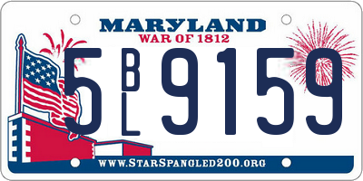 MD license plate 5BL9159