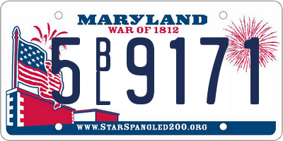 MD license plate 5BL9171