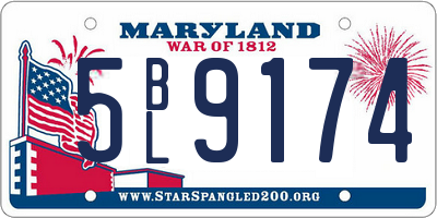 MD license plate 5BL9174